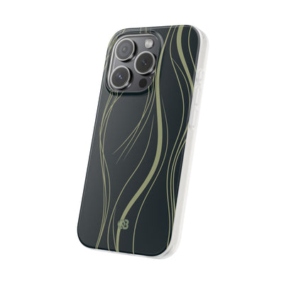 Green Lite Phone Case for iPhone - Obsidian Sage Flow