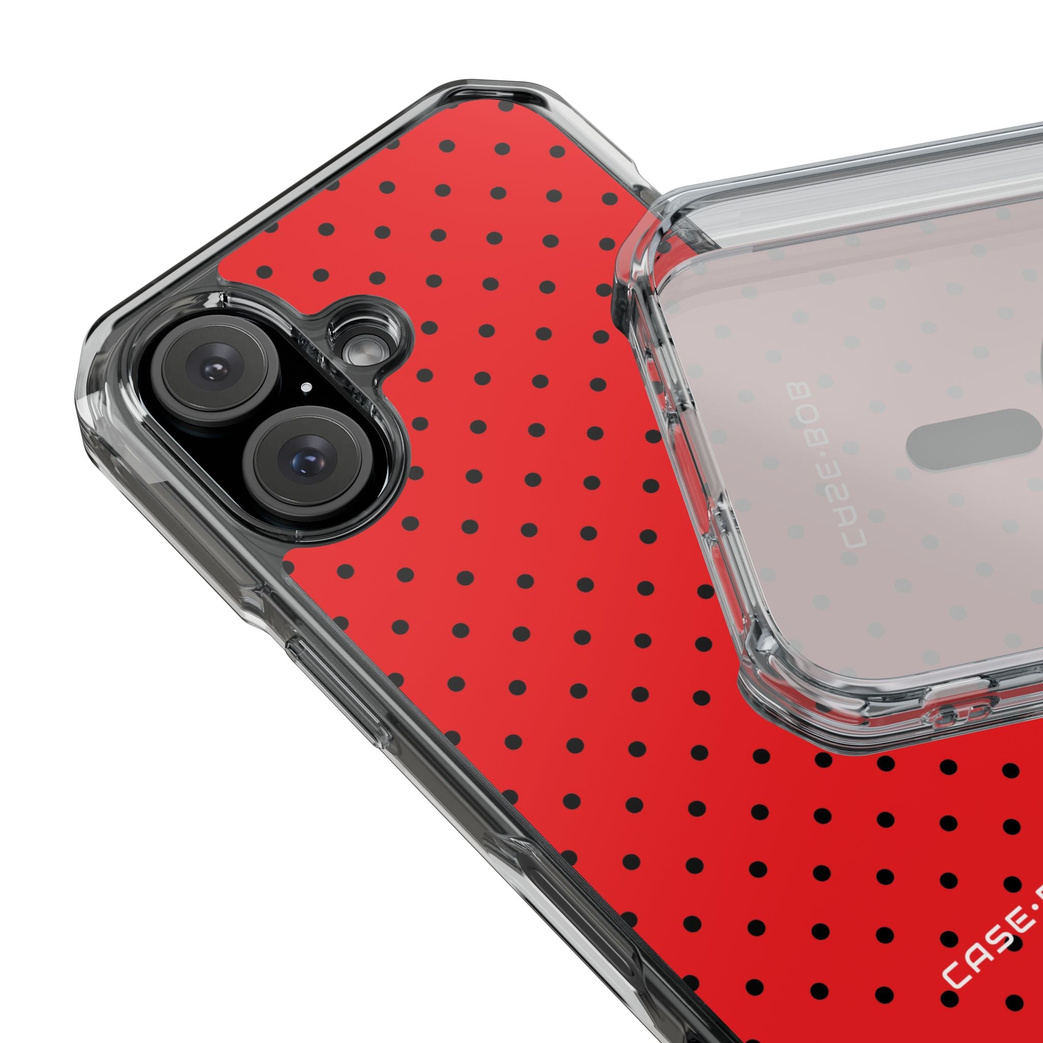 Crimson Dot Matrix iPhone 16 Case - Impact
