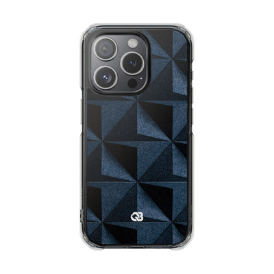 Faceted Slate · Clear Impact Magnetic Phone Case for iPhone ·  Blue