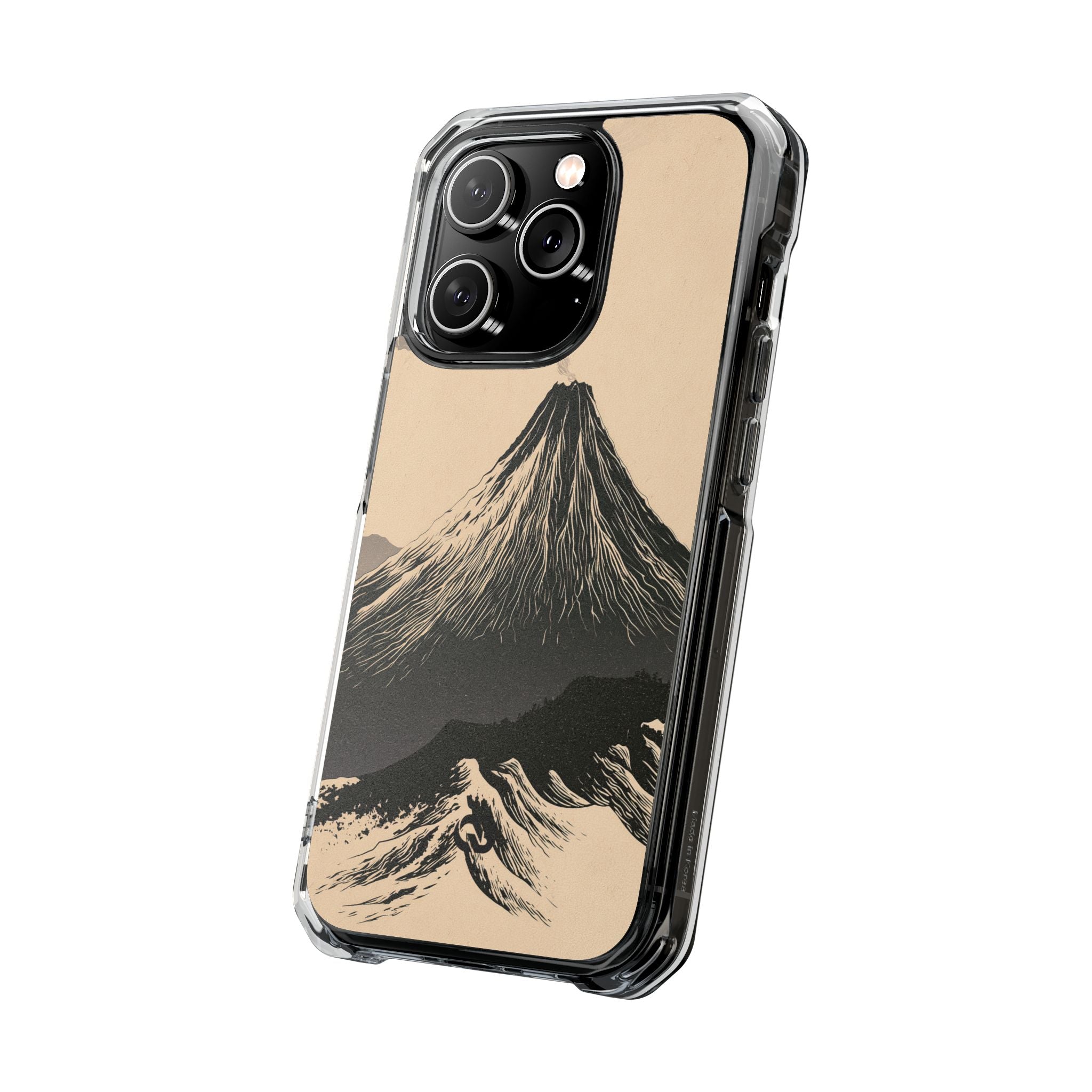 Beige Impact MagSafe Phone Case for iPhone - Obsidian Ink Summit