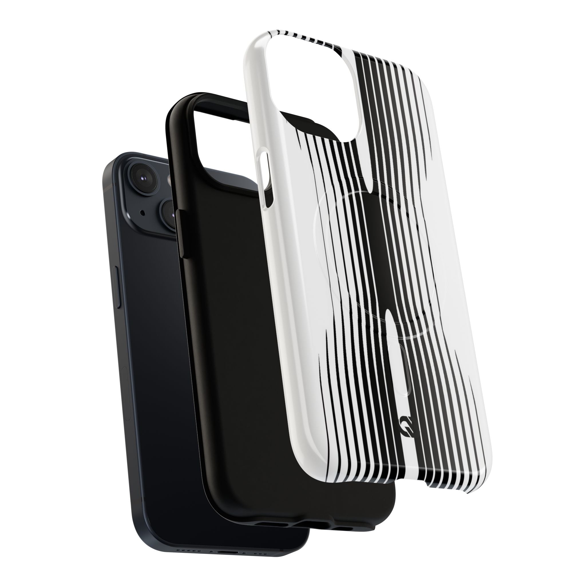 White Tough 2.0 Magsafe Phone Case for iPhone - Kinetic Mono Distortion