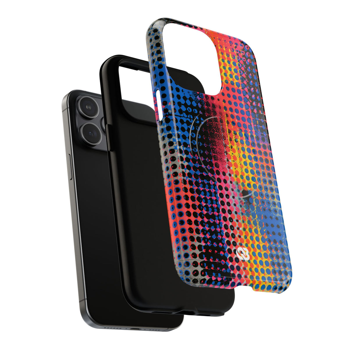 Chromatic Halftone Grid · Tough 2.0 Magnetic Phone Case for iPhone · Blue