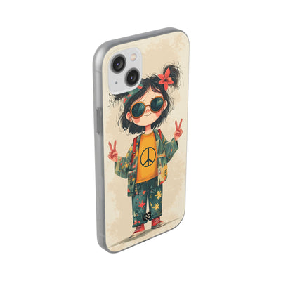 Retro Peace Girl · Soft Phone Case for iPhone