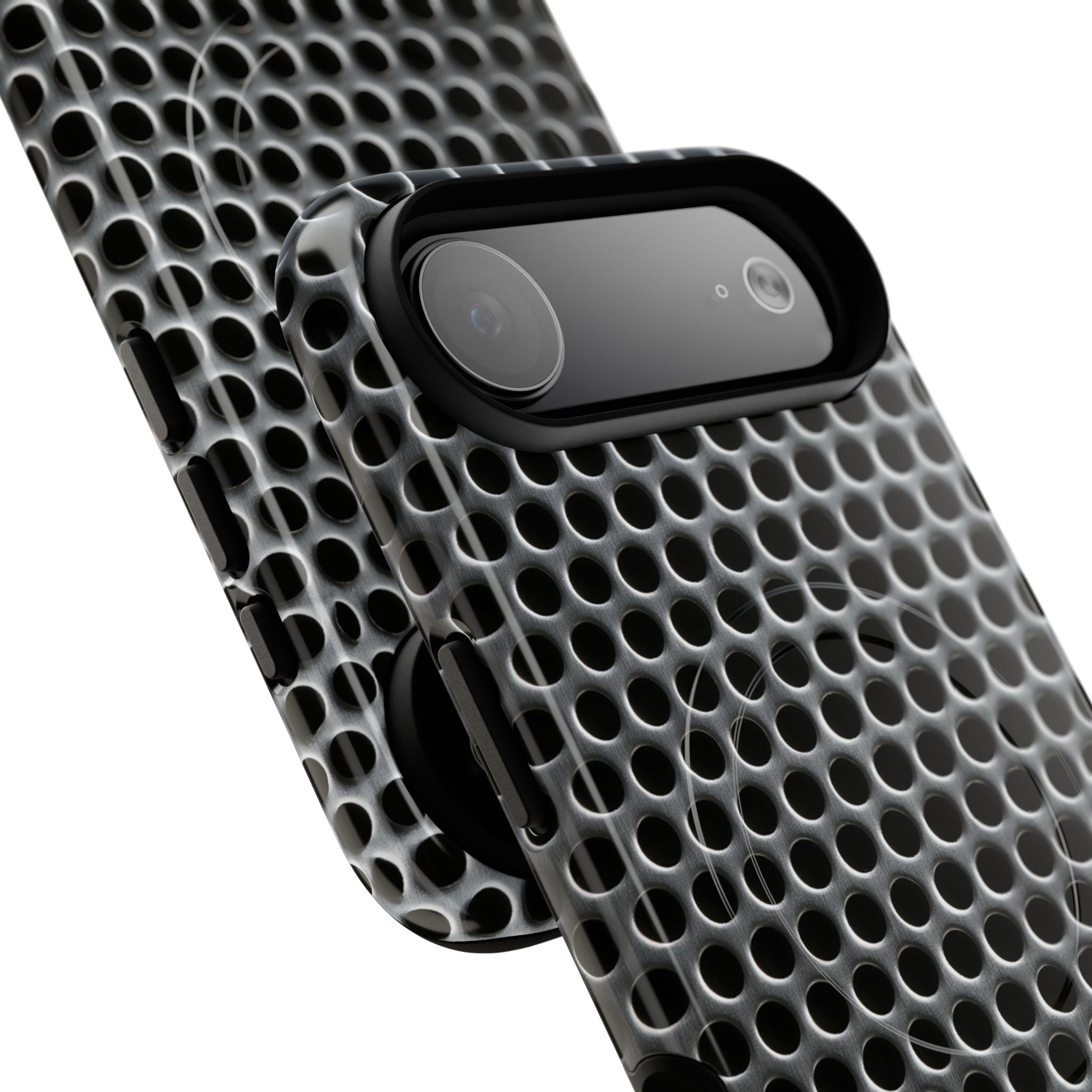 Silver Tough 2.0 Magsafe Phone Case for iPhone - Brutalist Steel Mesh