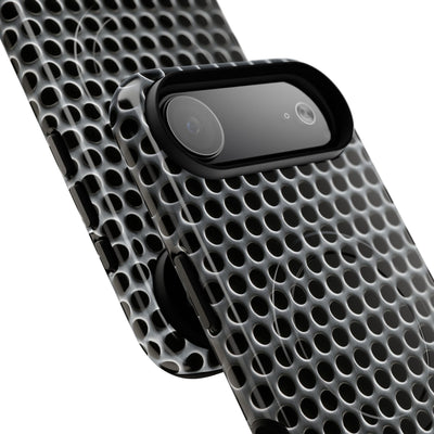 Silver Tough 2.0 Magsafe Phone Case for iPhone - Brutalist Steel Mesh