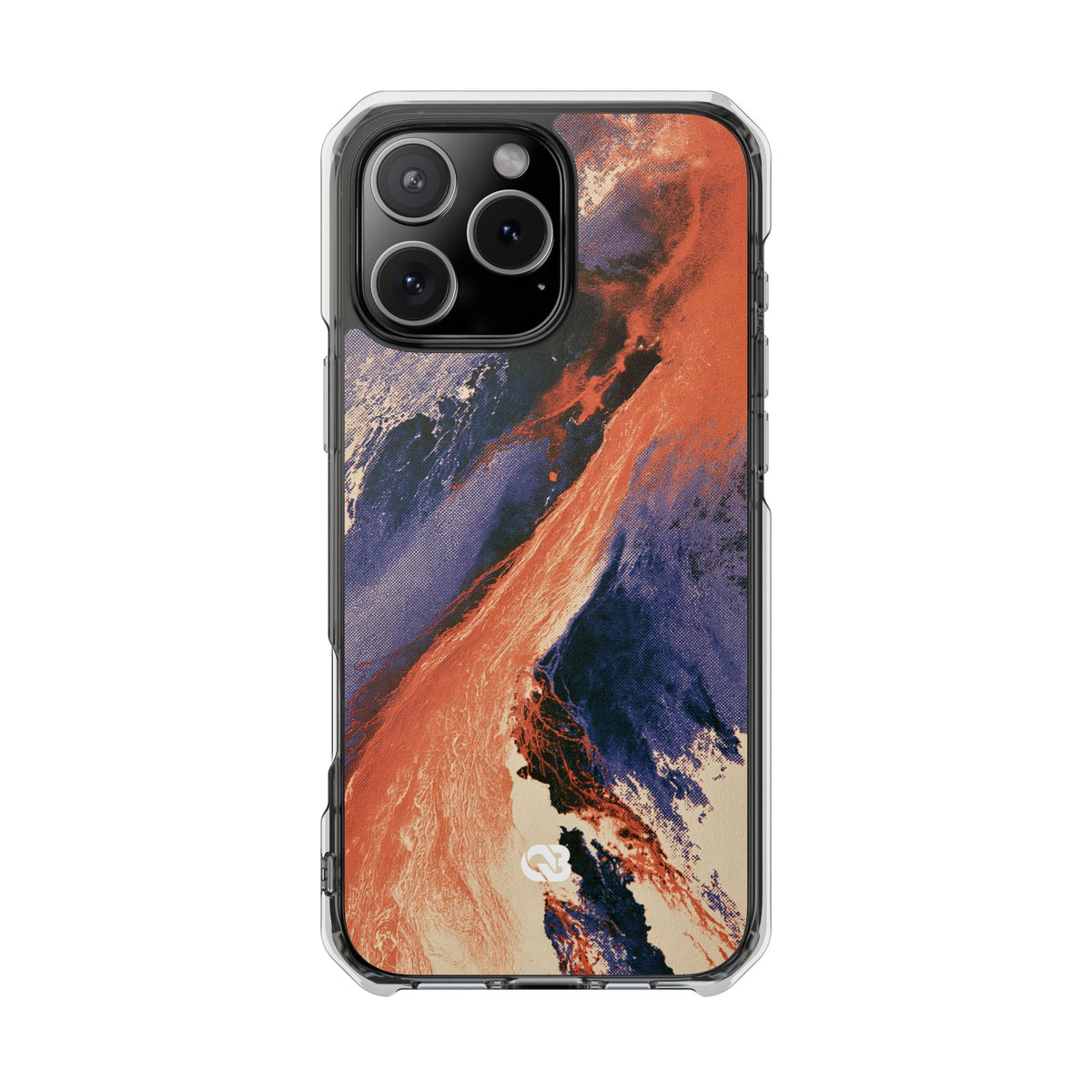 Solar Aura Drift · Clear Impact Magnetic Phone Case for iPhone · Orange