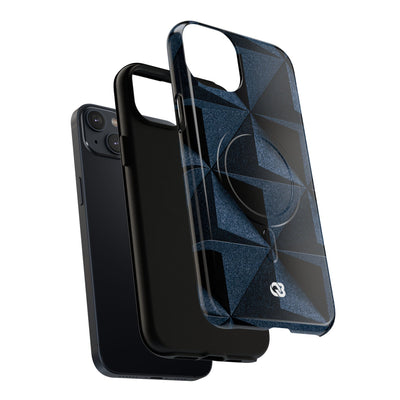 Blue Tough 2.0 Magsafe Phone Case for iPhone - Indigo Basalt Facets