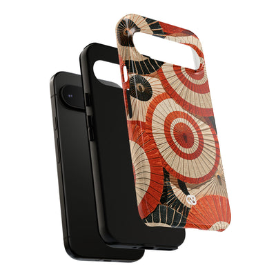Vermilion Wagasa Motif · Tough Phone Case for Pixel ·  Red