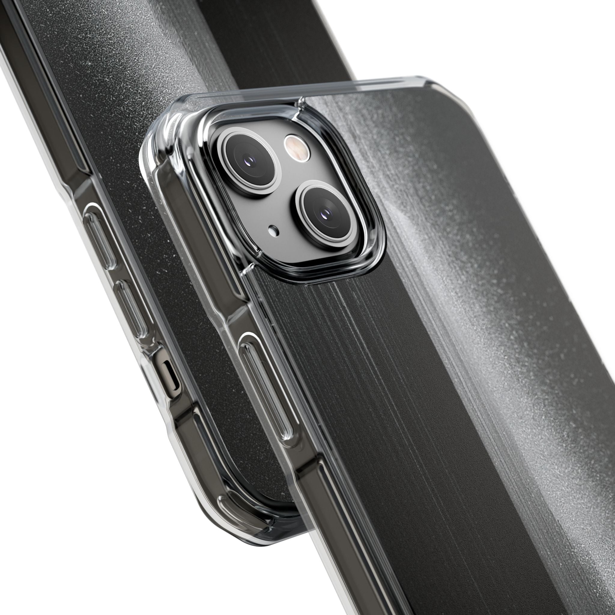 Black Impact MagSafe Phone Case for iPhone - Brutalist Pixel Monolith