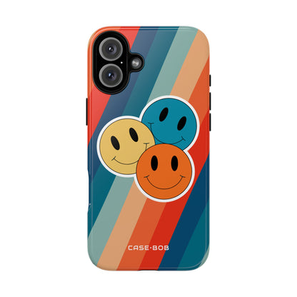 Smiley Trio Waves iPhone 16 Plus Case - Tough