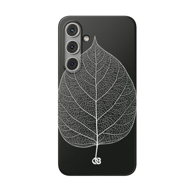 Black Lite Phone Case for Samsung - Bleached Leaf Lattice