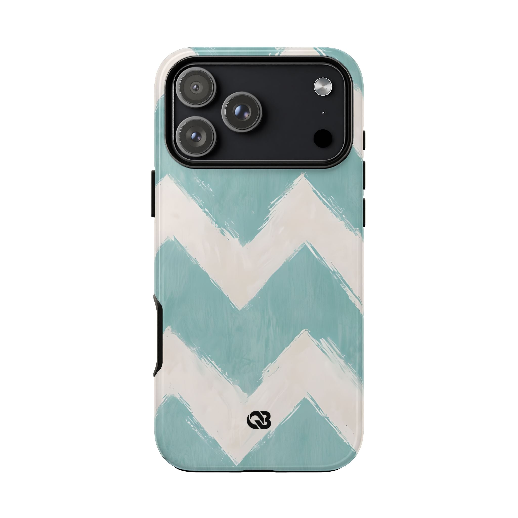 Teal Painted Chevron · Tough Phone Case for iPhone