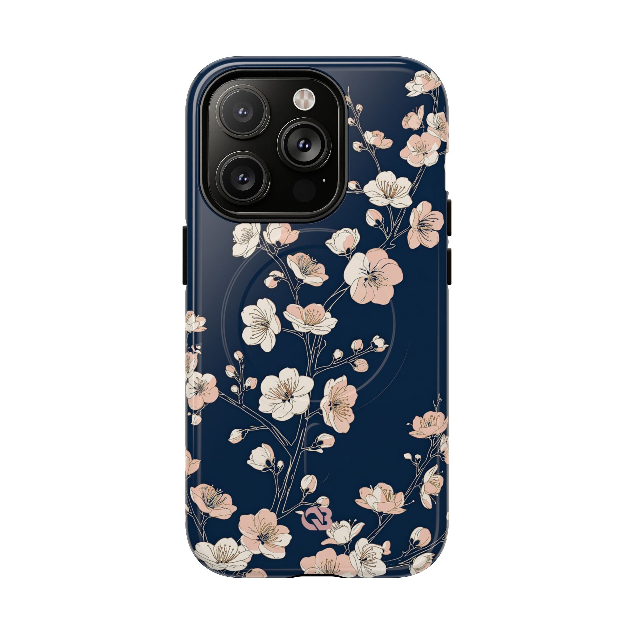 Blue Tough 2.0 Magsafe Phone Case for iPhone - Midnight Peach Sakura