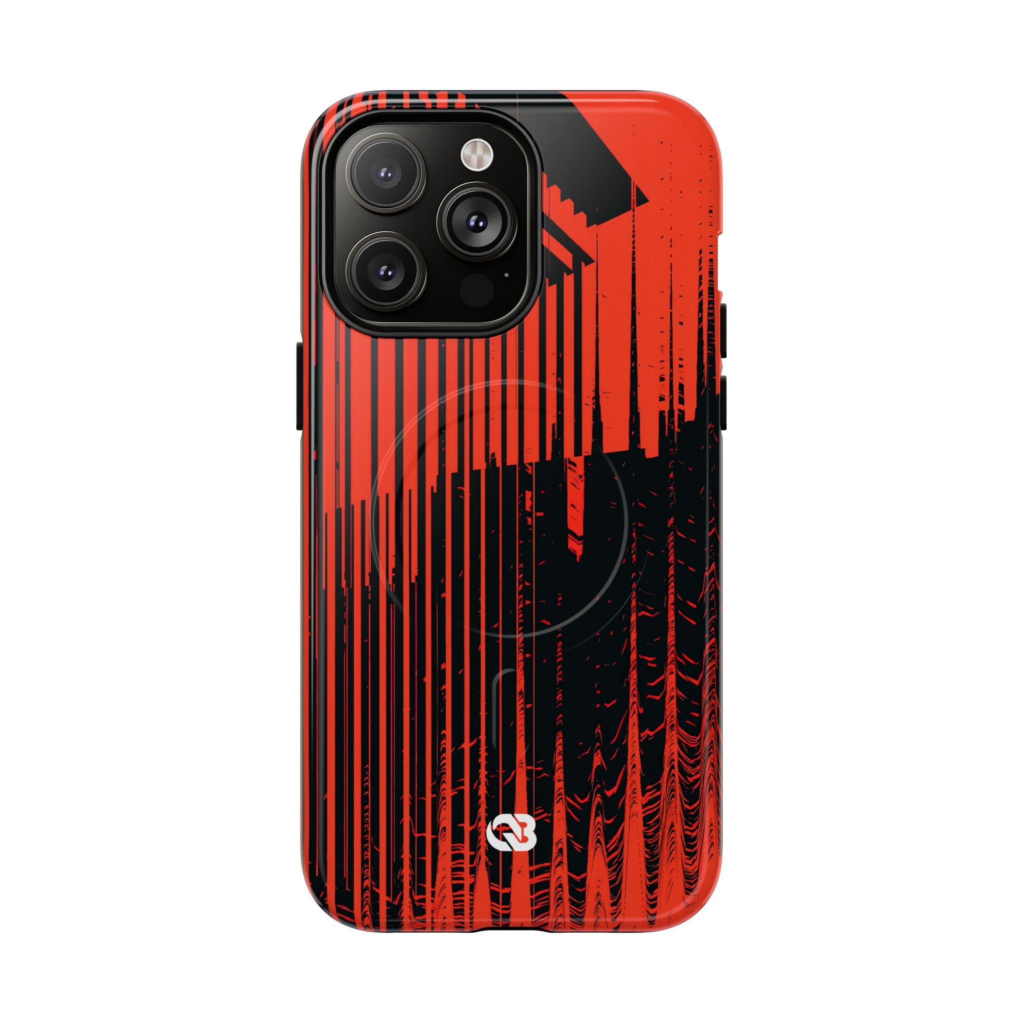Red Tough 2.0 Magsafe Phone Case for iPhone - Crimson Brutalist Distortion