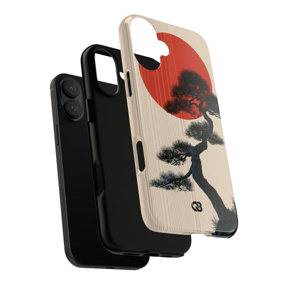 Beige Tough Phone Case for iPhone - Kyoto Crimson Pine