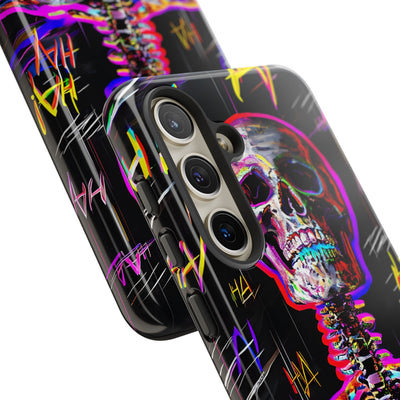 Neon Glitch Skeleton · Tough Handyhülle für Samsung