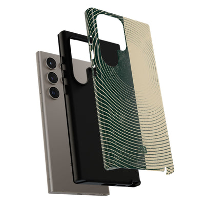 Green Tough Phone Case for Samsung - Evergreen Split Grain