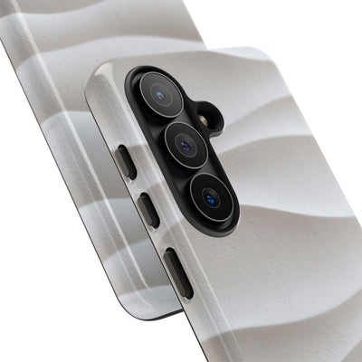 White Tough Phone Case for Samsung - Arctic Flow Ridges