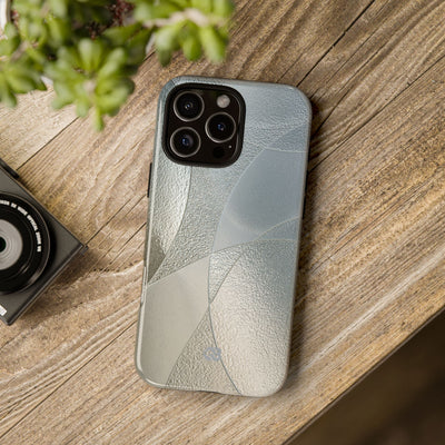 Silver Tough Phone Case for iPhone - Frosted Silver Mosaic