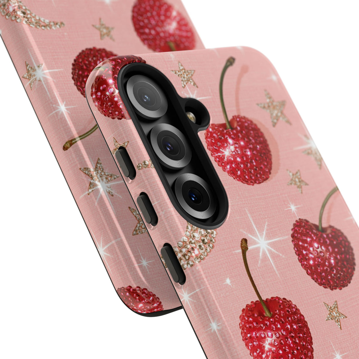 Bedazzled Ruby Cherries · Tough Phone Case for Samsung · Pink