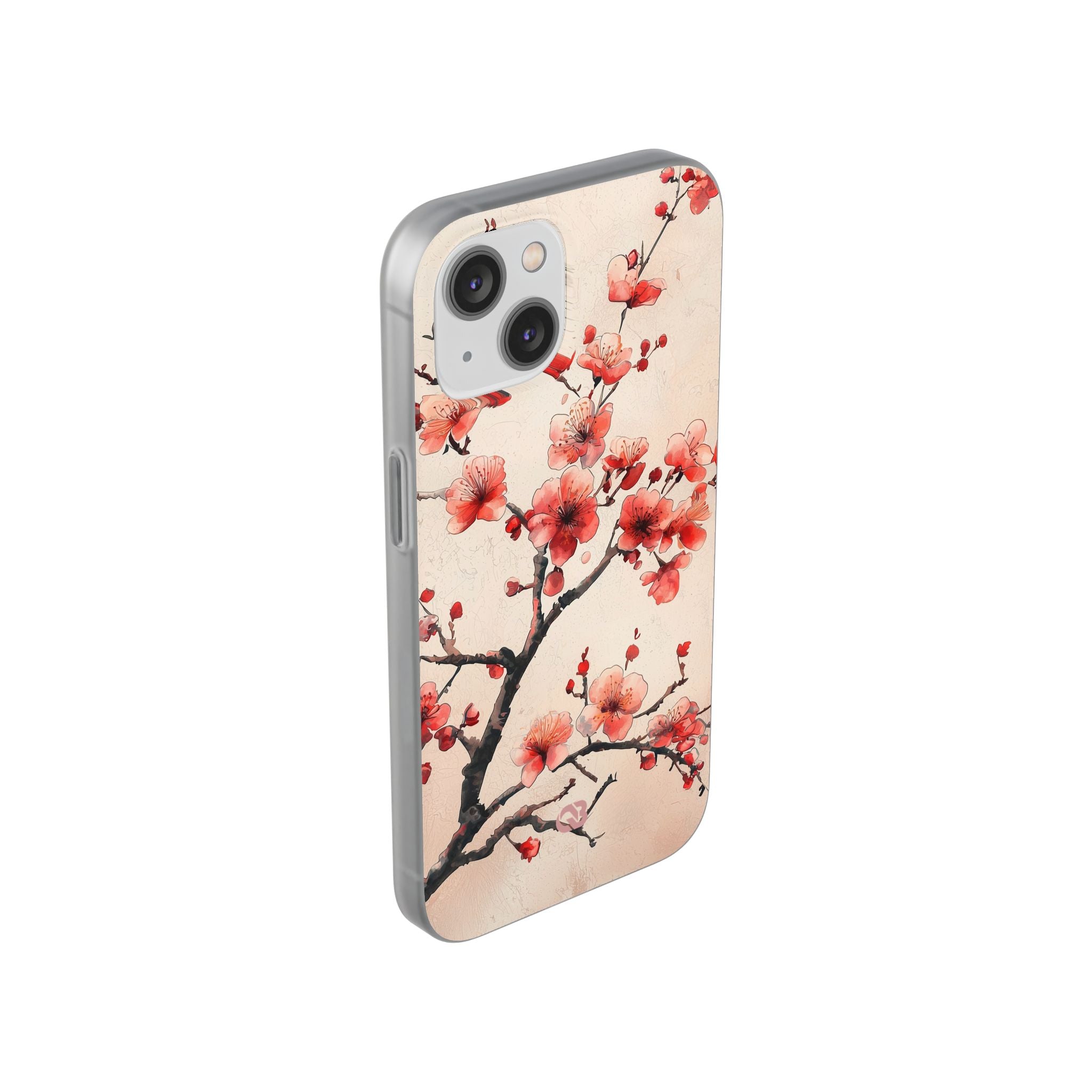 Crimson Silk Flora · Soft Custodia per iPhone