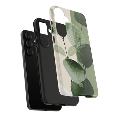 Green Tough Phone Case for Samsung - Sage Leaf Skeletals