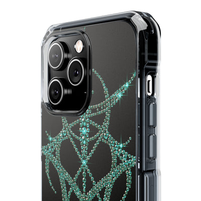 Teal Cyber Sigil · Clear Impact Magnetic Phone Case for iPhone · Teal