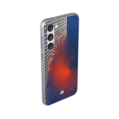 Blue Lite Phone Case for Samsung - Orange Orbit Grid
