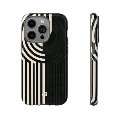 Beige Tough Phone Case for iPhone - Monolith Ivory Signal