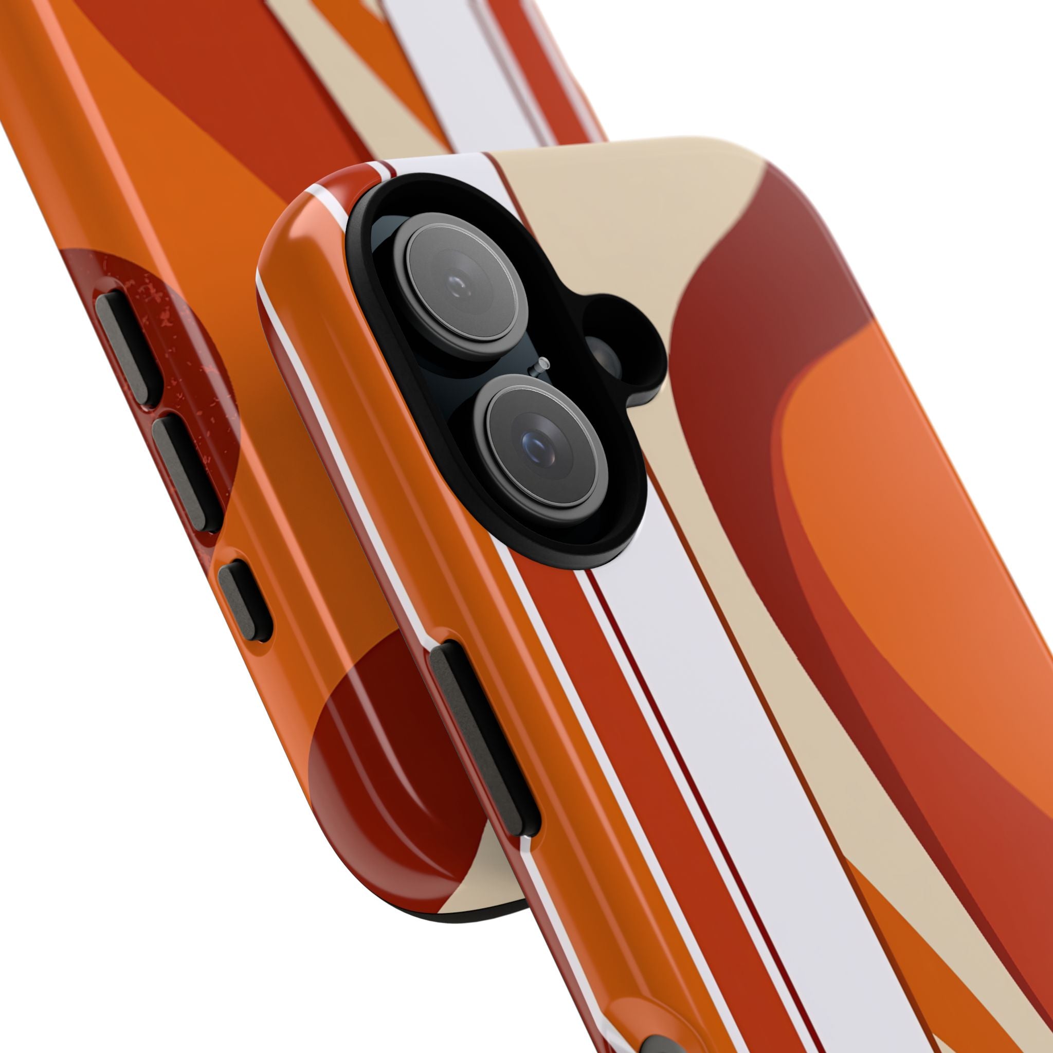 Orange Tough Phone Case for iPhone - Terracotta Metro Line