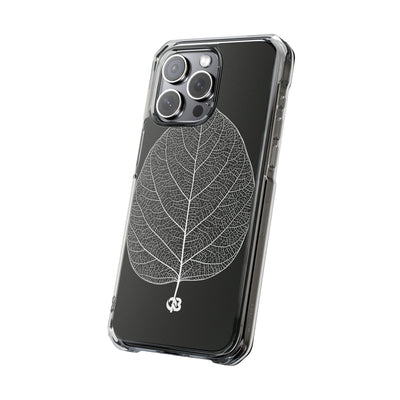 Black Impact MagSafe Phone Case for iPhone - Bleached Leaf Lattice