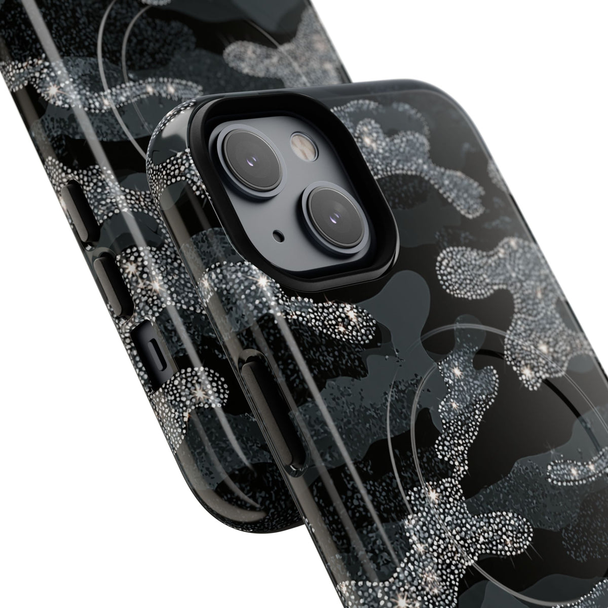 Glitter Shadow Camo · Tough 2.0 Magnetic Phone Case for iPhone · Black