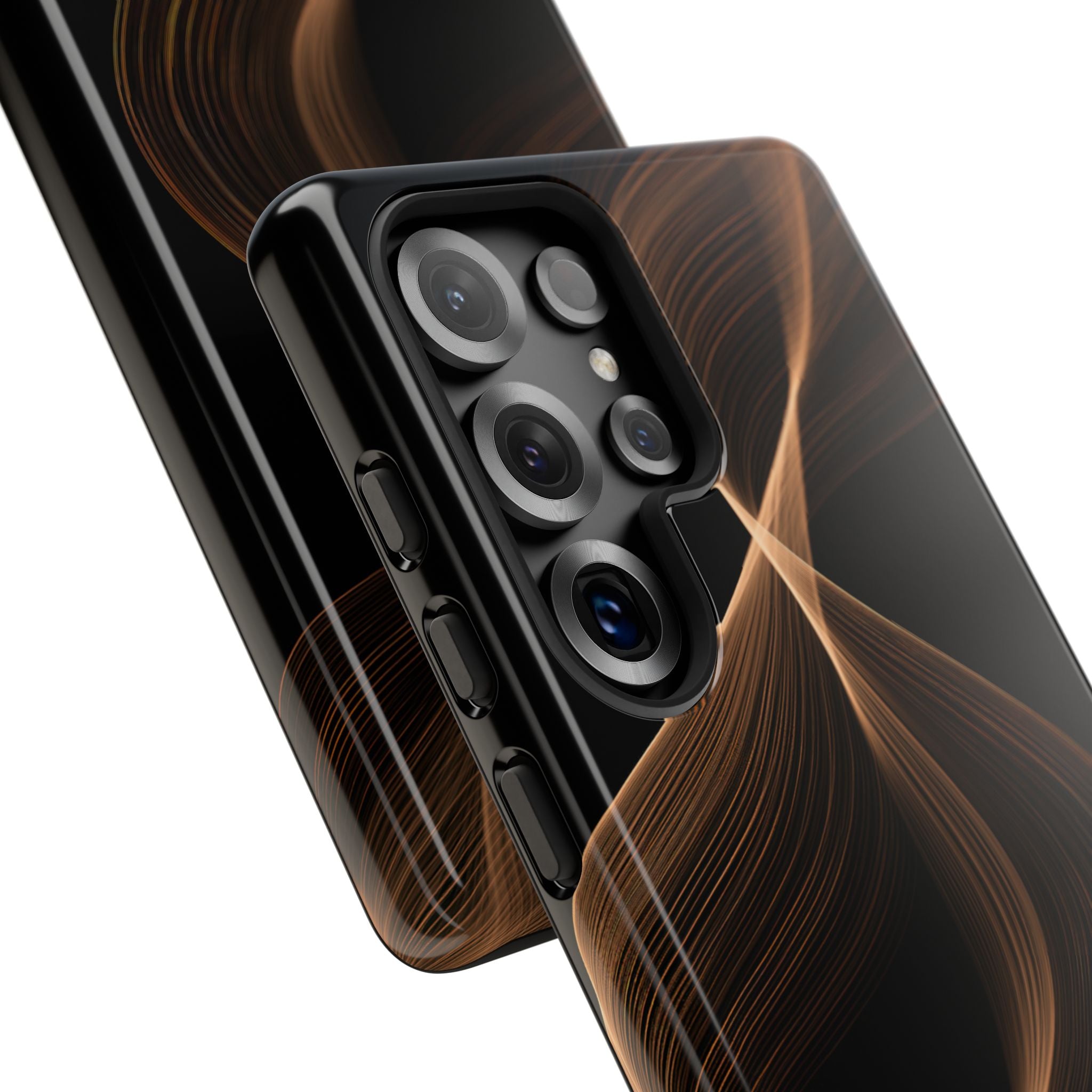 Brown Tough Phone Case for Samsung - Copper Silk Wave