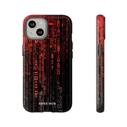 Crimson Glyphs iPhone 14 Case - Tough