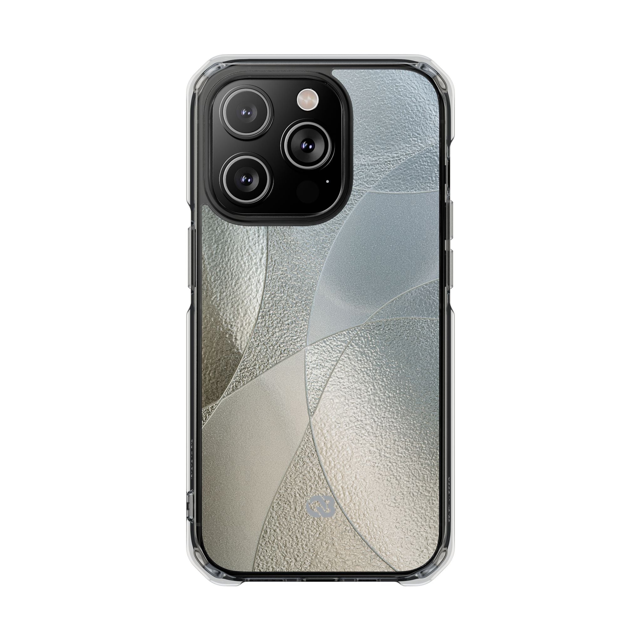 Silver Impact MagSafe Phone Case for iPhone - Frosted Silver Mosaic