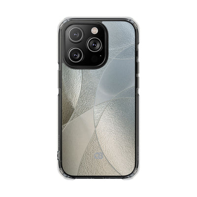 Silver Impact MagSafe Phone Case for iPhone - Frosted Silver Mosaic