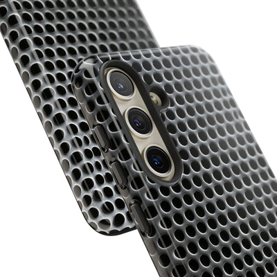Silver Tough Phone Case for Samsung - Brutalist Steel Mesh