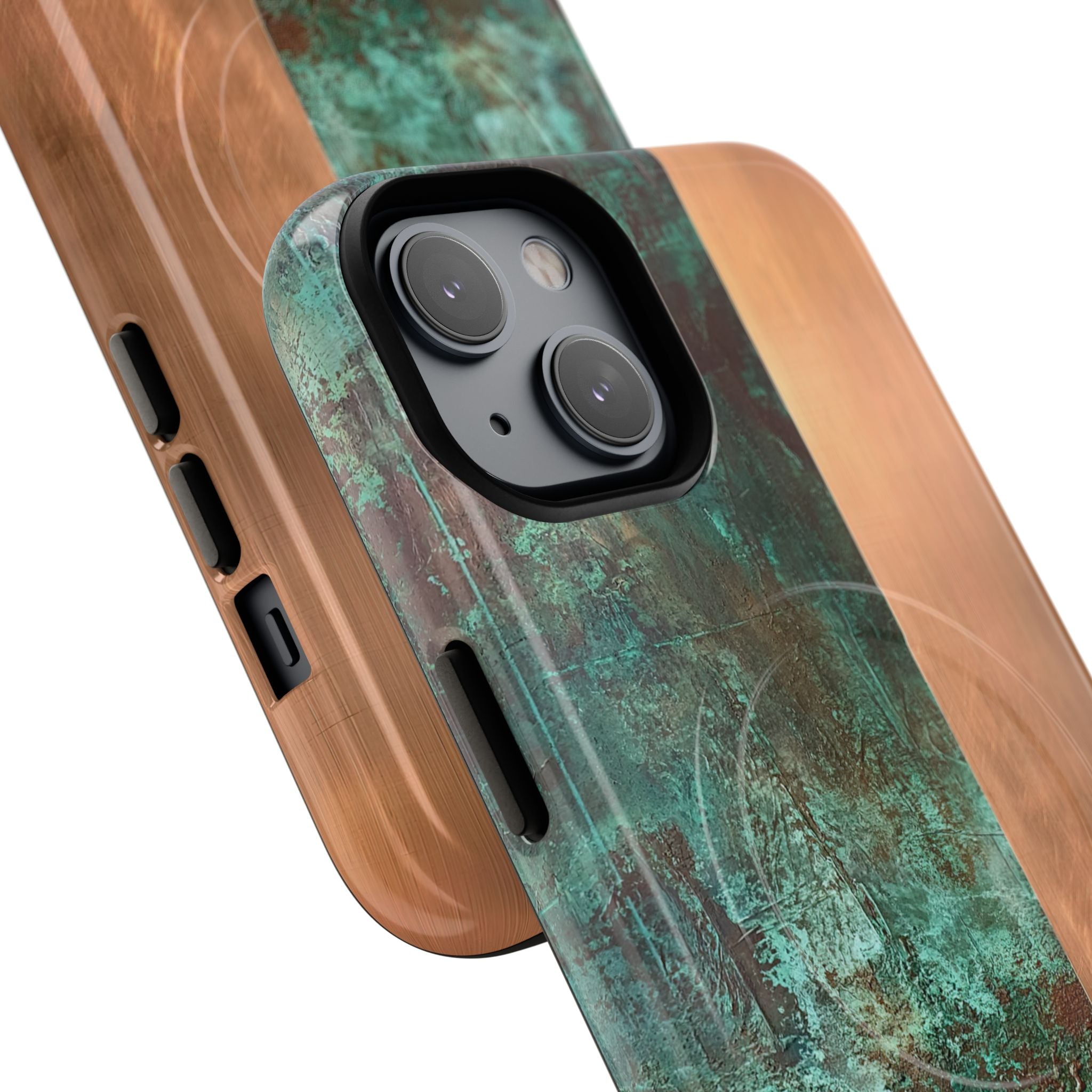 Teal Tough 2.0 Magsafe Phone Case for iPhone - Verdigris Copper Slab