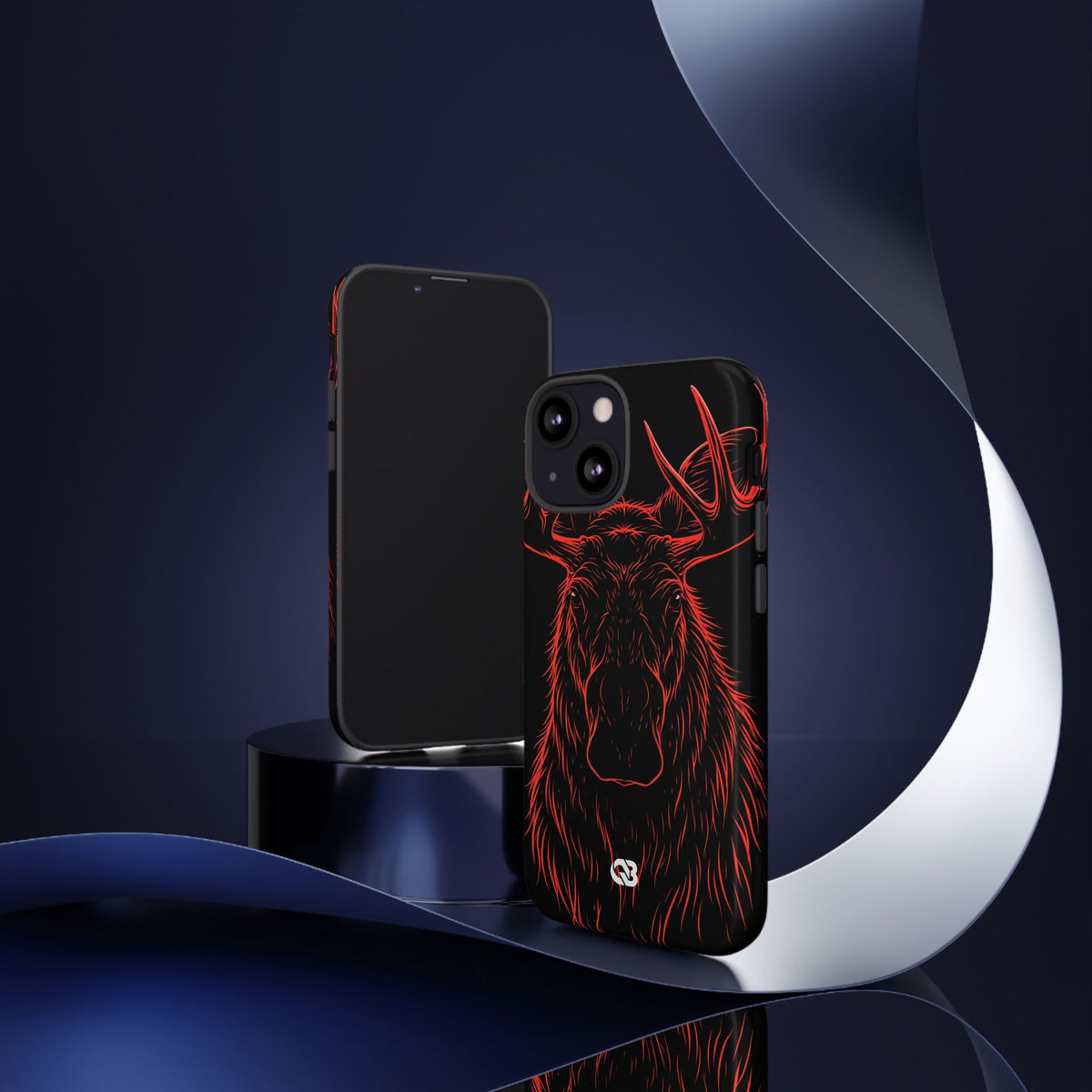 Crimson Horizon Moose · Tough Phone Case for iPhone · Black