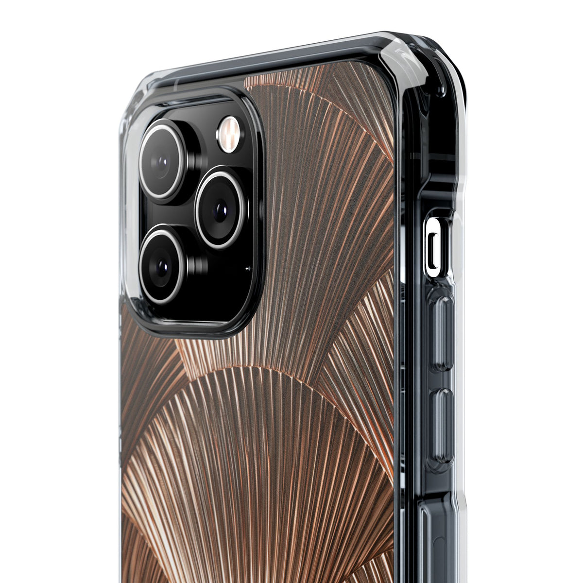 Rose Gilded Fan · Clear Impact Magnetic Phone Case for iPhone · Gold