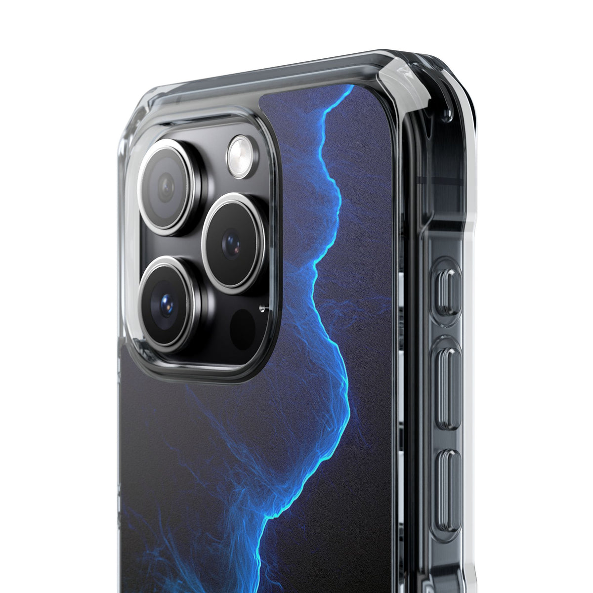 Electric Azure Drift · Clear Impact Magnetic Phone Case for iPhone · Blue