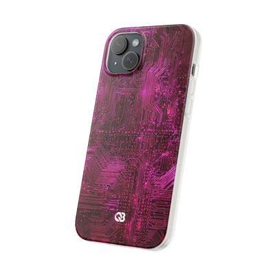 Magenta Circuit Trace · Lite Phone Case for iPhone ·  Pink
