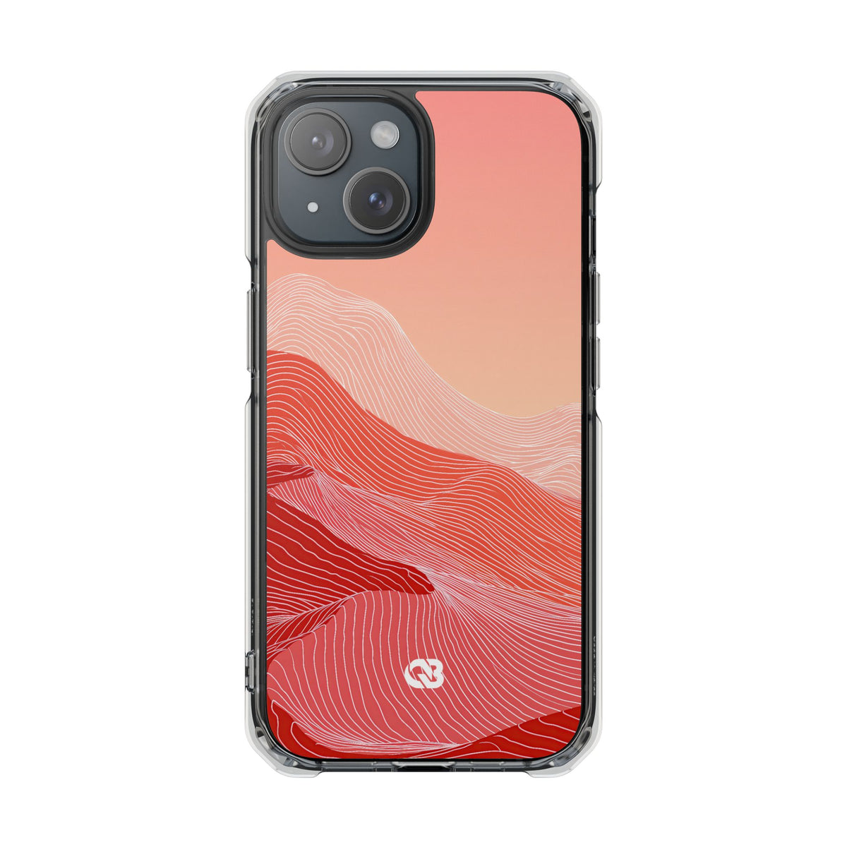 Coral Ridge Contours · Clear Impact Magnetic Phone Case for iPhone · Red