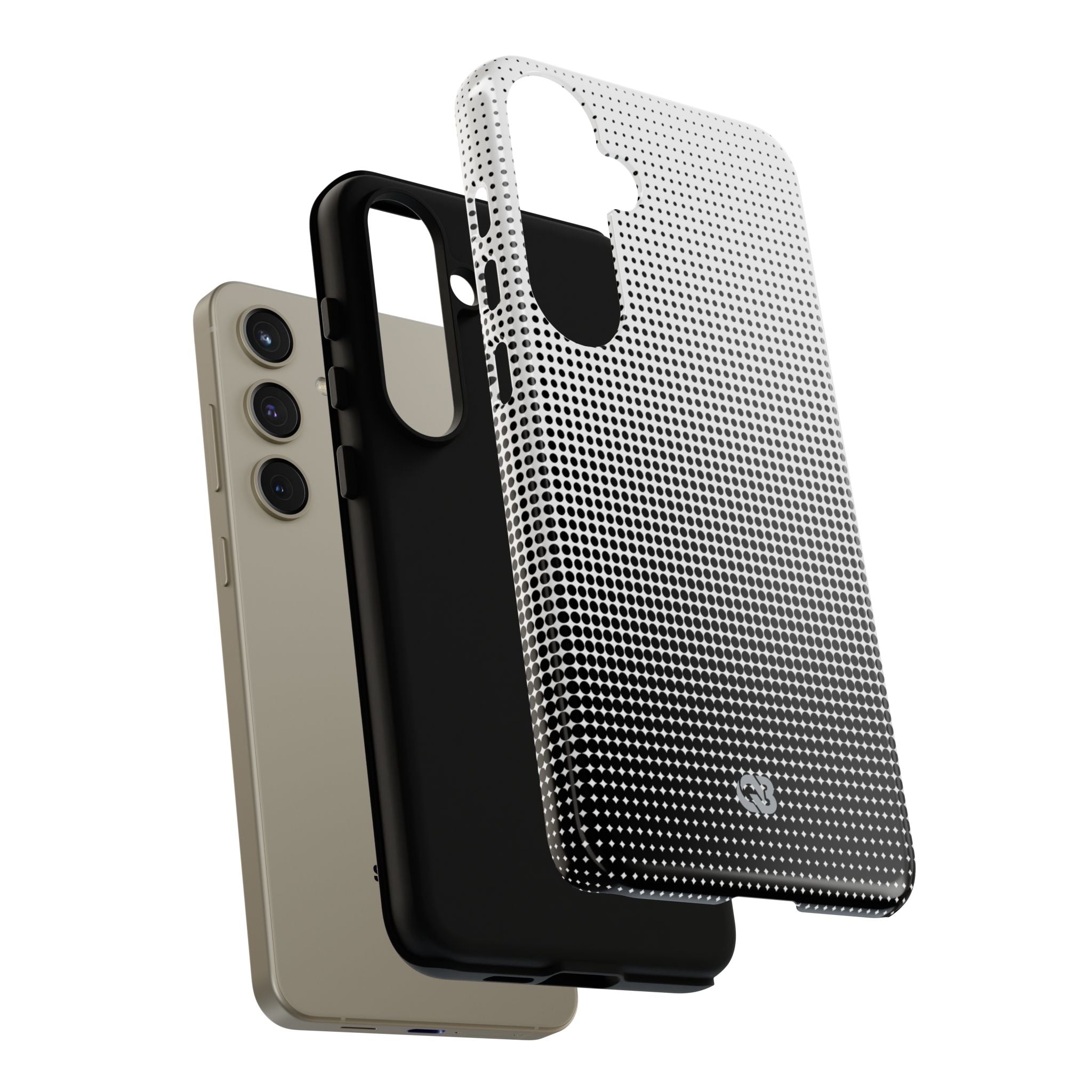 Black Tough Phone Case for Samsung - Obsidian Halftone Flux