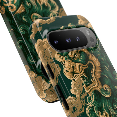 Imperial Guardian Lion · Tough Phone Case for Pixel ·  Green