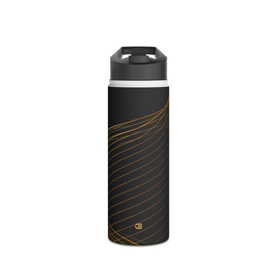 Golden Contour Flow · Insulated Water Bottle · Black