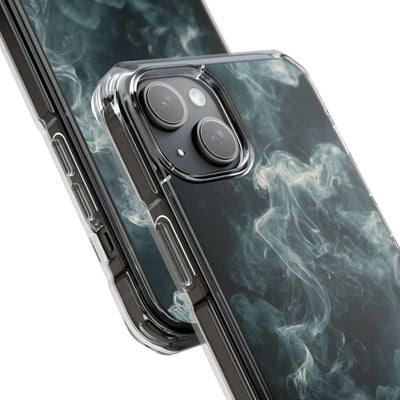 Luminescent Vapor Drift · Clear Impact Magnetic Phone Case for iPhone · Teal
