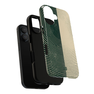 Green Tough Phone Case for iPhone - Evergreen Split Grain
