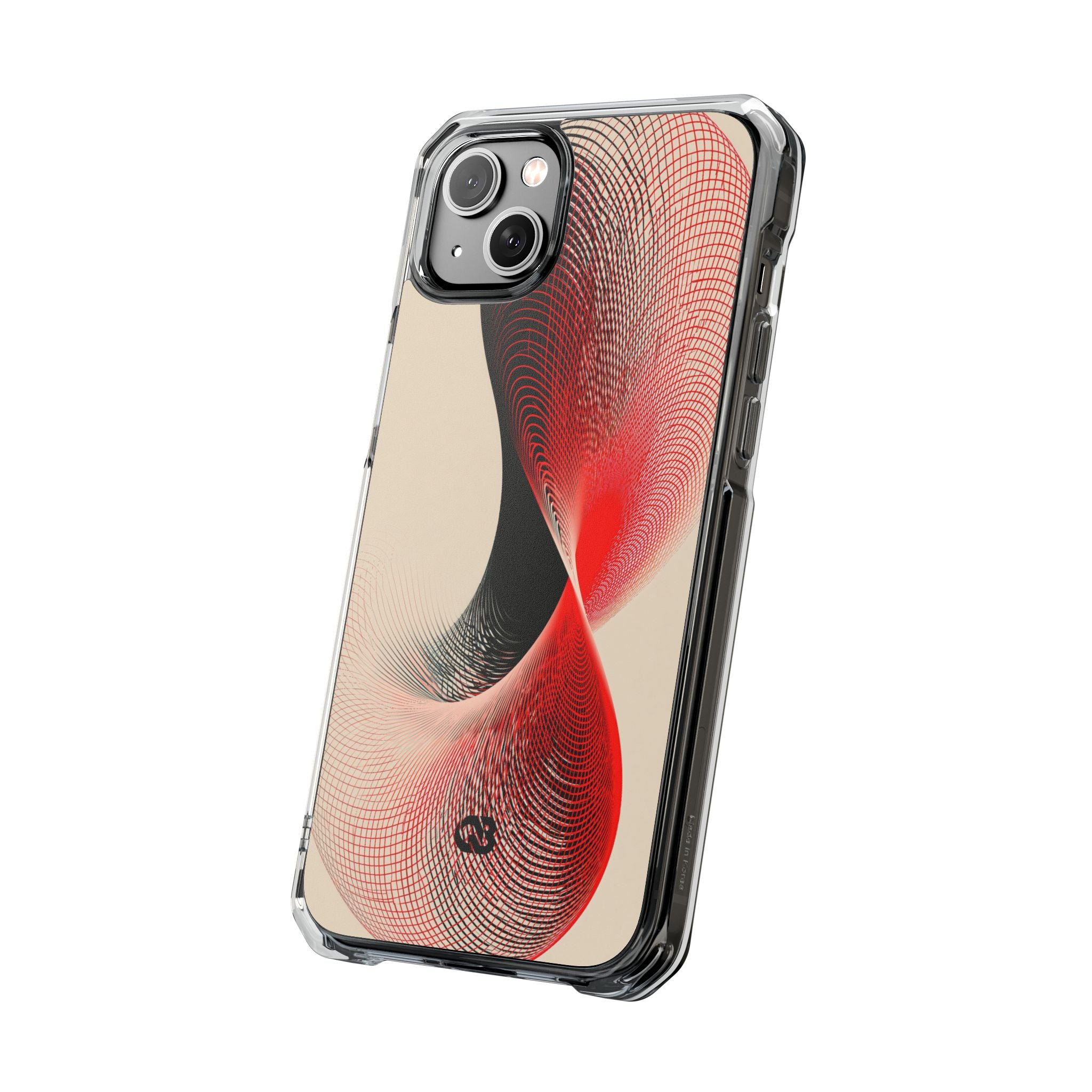 Red Impact MagSafe Phone Case for iPhone - Scarlet Wireframe Helix