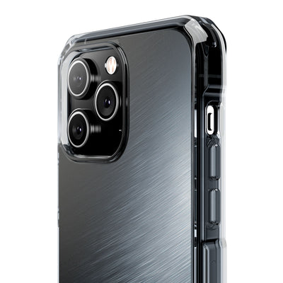 Grey Impact MagSafe Phone Case for iPhone - Charcoal Brushed Steel